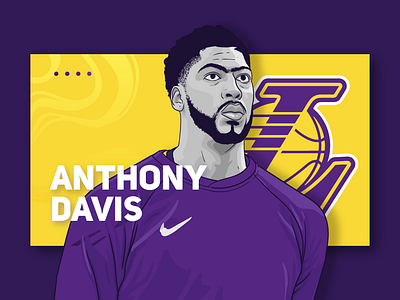 Anthony Davis character design drawing graphic design illustration illustrator lakers nba nike ui vector