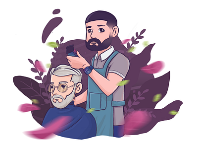 Barberman barber cut design drawing graphic design hair illustration illustrator nature vector
