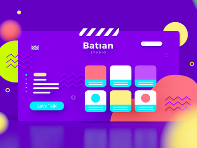 Batian Web 3d 3d art cinema 4d colorful fun graphic design illustration purple ui user interface web web design website design