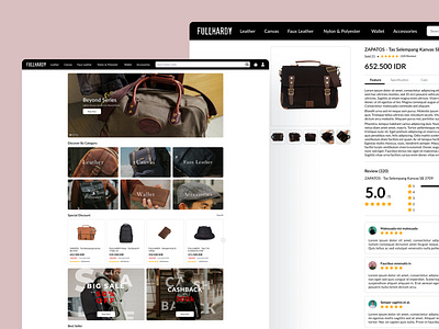 Fullhardy - Handmade Leather Bag Marketplace marketplace ui website