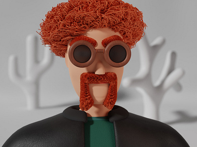 Redhead Character with cool mustache 3d 3d art 3d design blender blendercycles character character design cute glasses graphic design illustration leather mustache redhead stylized sunglasses texture