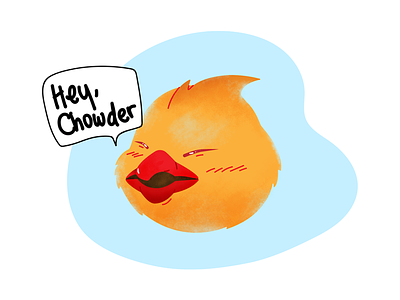 Chowderfam Card - Fat Chocobo fat chocobo final fantasy illustration texture vector