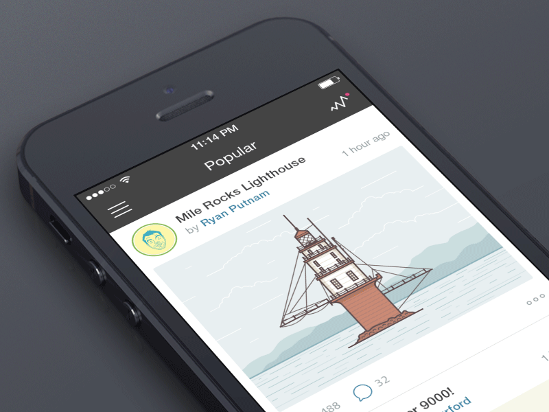 Dribbble App Sidebar