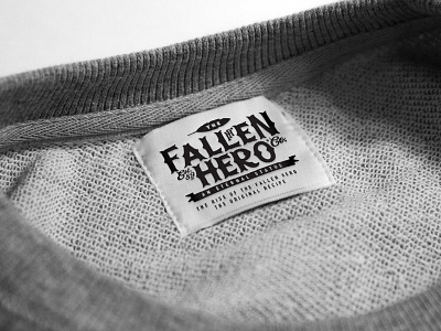 Fallen Hero apparel branding clothing brand grapgic design label design typography woven label
