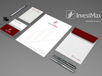 papelaria InvestMax branding design logo print