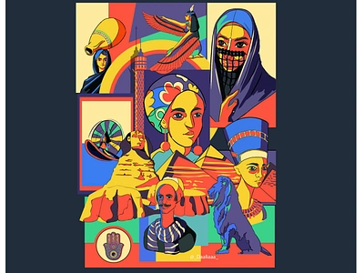 EGYPT design egypt egyptian folklore illustration pharaoh pyramids vectorart