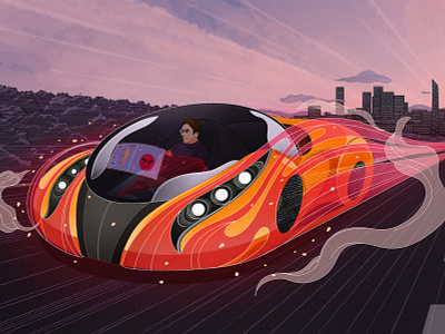 Gear up for the Car of the Future car design digital editorial illustration illustration illustrator procreate procreate art technology