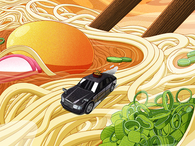 Why Udon, Japan’s Most Important Noodle, Is Worth Traveling For culture design digital editorial editorial illustration food illustration illustrator japanese food procreate procreate art travel udon