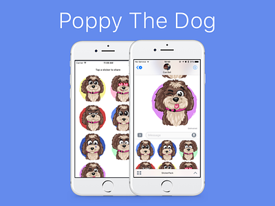 Poppydribbble dog imessage poppy stickers whatsapp