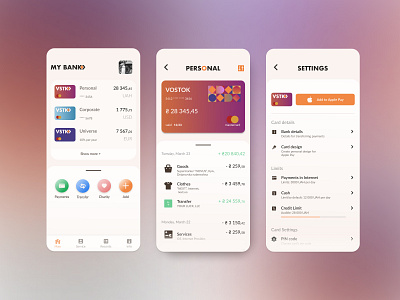 Mobile app for bank services