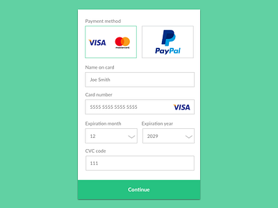 Day 2 Payment Form dailyui design ui ux