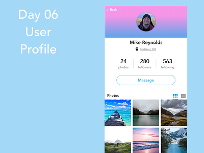 Day 6 - User Profile dailyui day006 design ui uidesign