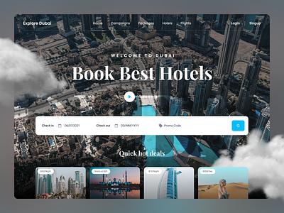 Hotel Booking Website Header Exploration booking clean design hotel interface minimal ticketing ui user interface ux web