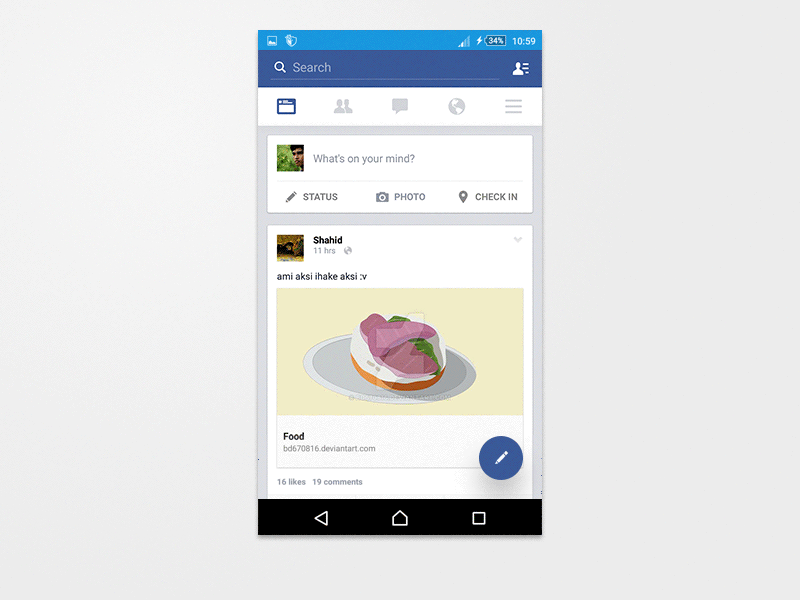 Facebook App (Cocenpt) android concept design facebook ios material unique