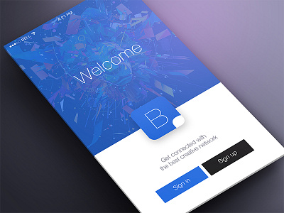 Welcome Screen- Blu app blu design interaction interactive interface ios ui