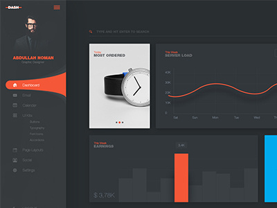 DASH - Dashboard Design (Practice) analytics awesome clean dark dashboard design designer minimal ui ux wip