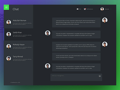 Chatbox for  Business Dashboard Template