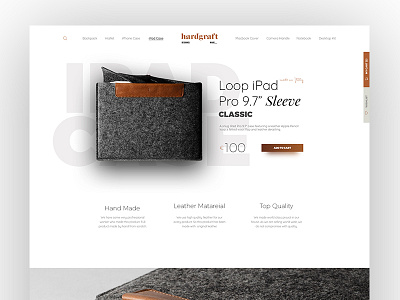A Landing page Concept for HardGraft clean commerce design e commerce hardgraft interface landing page leather shop website