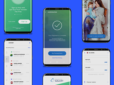 TransferGalaxy Money Transfer App design hire interface money payment redesign ui ux web