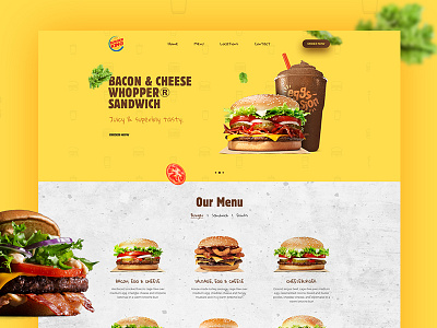 A little concept for burger king burger design food interface redesign restaurant ui ux web