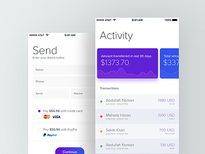 Here is a new project I'm working on activity app design hire iphone mobile money payment timeline ui ux visual