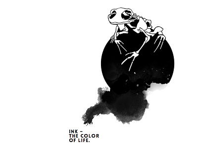 Ink The color of life frog illustrator ink logo