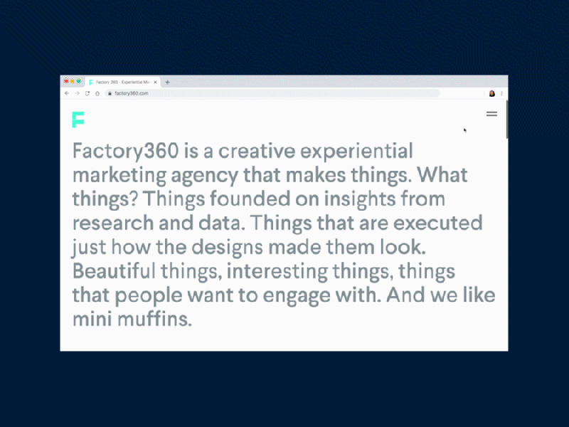 Factory360 website preview