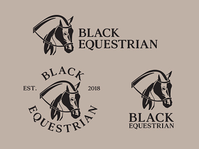 Black Equestrian Logo Versions