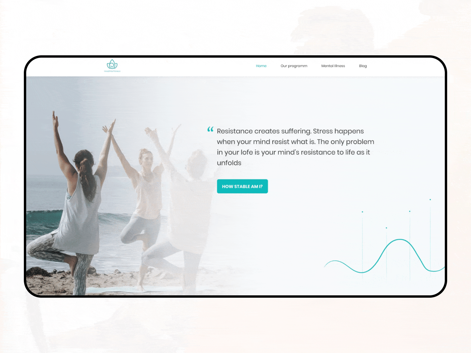 Landing page for mental health center clean ui daily ui design fitness landing design landing page medecine medical mental mental health minimalism minimalistic photo sport ui ux website