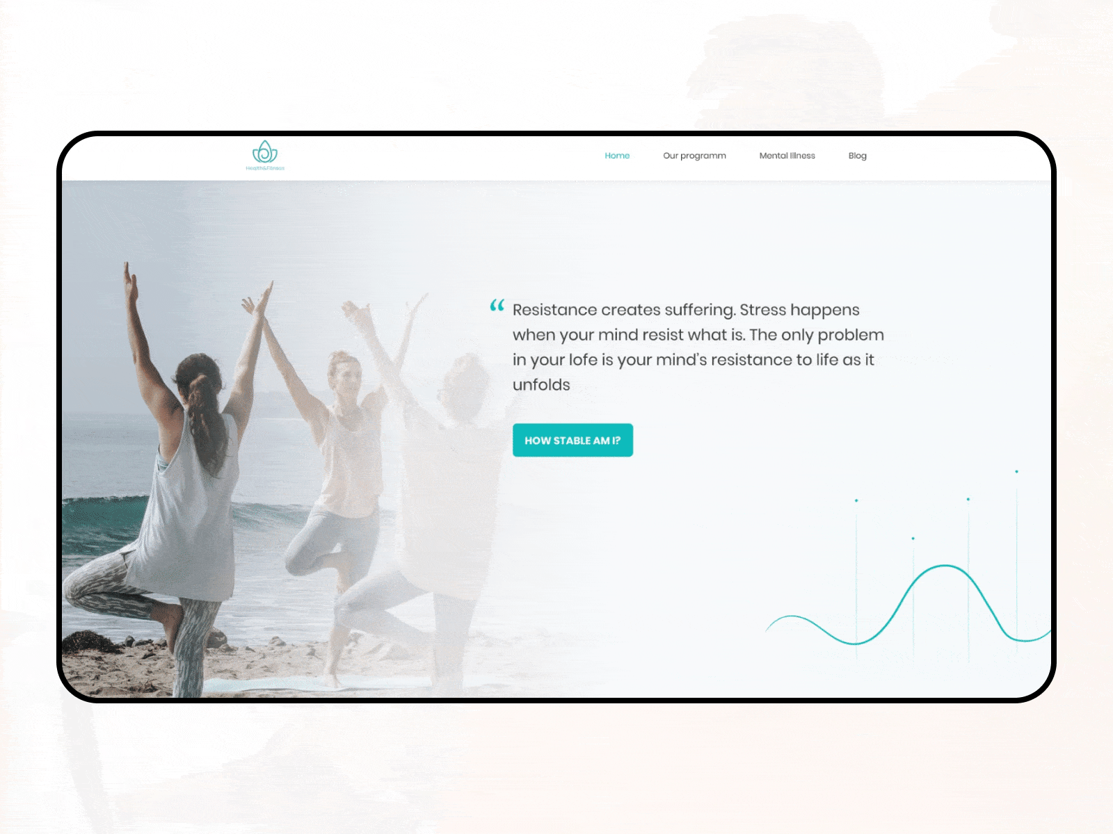 Landing page for mental health center
