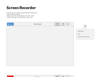 Screen Recorder desktop gnome inkscape linux ui