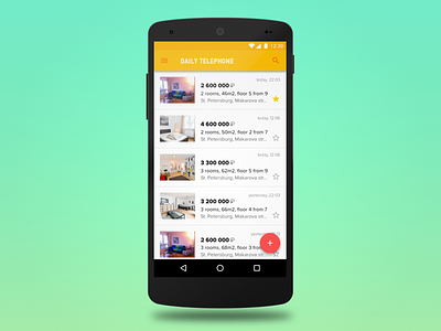 Real estate search app android app application design material material design real estate