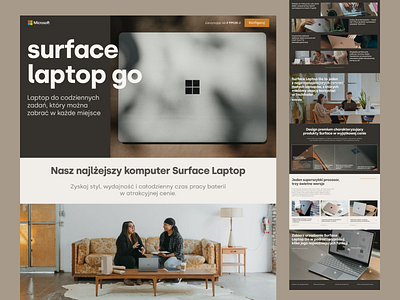 Microsoft Surface Laptop Go redesign concept website desktop design figma figma design graphic design typography ui ux