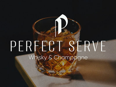 Perfect Serve Whisky & Champagne I Alcohol Logo alcohol branding champagne design graphic design logo vector whiskey whisky