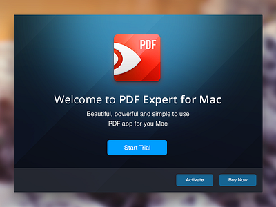 Pdf Expert for Mac Welcome Screen
