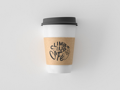 Café Climb Up branding design logo vector