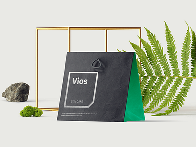 Vios skincare packaging brand cosmetics cream cube fern grass japanese leaves packaging skin skincare skincareherbal stemcells vios
