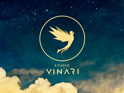 Studio Vinari Branding brand branding flying gold logo sky watercolour