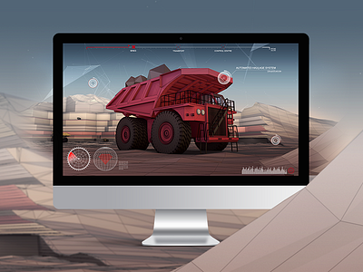 Rio Tinto 'Mine of the Future' Interactive Concept 3d hotspot interactive interface low poly technology ui