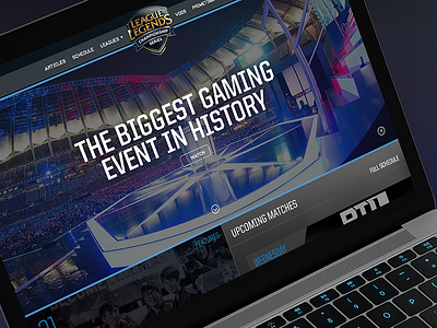 "The Biggest Gaming Event in History" - LoL E-Sports concept design esports gaming interface league of legends mockup site ui ux website