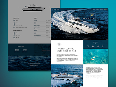 Yacht site boat design interface ocean onepage sea ui website yacht