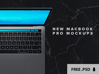 New Macbook Pro 15" Touchbar Free .PSD Mockups apple design free macbook mockup photoshop psd tools ui webdesign