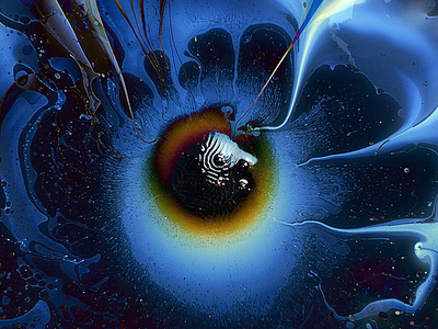 Heart of Dark alien dark ferrofluid light magnet paint psychedelic trippy