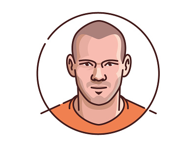 Wesley football holland illustration netherlands soccer wesley sneijder