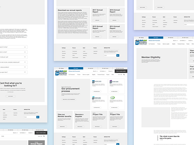 Early stage project wireframes