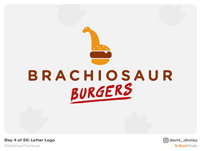 Daily Design Challenge | Day 4 - Letter Logo brachiosaur burgers branding branding design daily logo daily logo challenge design dinosaur graphicdesign identity identity design identitydesign logo logo design