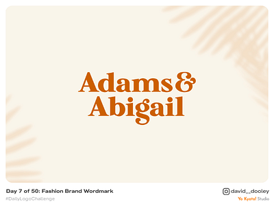 Daily Logo Challenge | Day 7 - Fashion Brand Wordmark branding daily logo challenge design identity identity design logo logo design