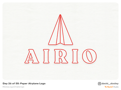 Daily Logo Challenge | Day 26 - Paper Airplane Logo branding daily logo challenge design identity identity design logo logo design