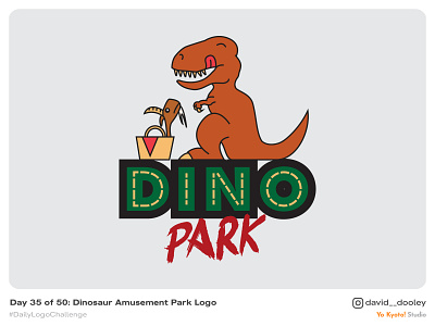 Daily Logo Challenge | Day 35 - Dinosaur Amusement Park Logo branding daily logo challenge design identity identity design logo logo design