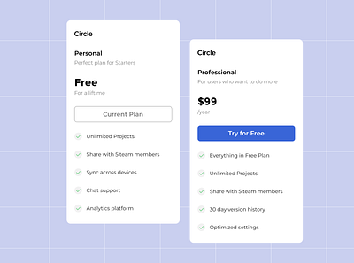 Pricing Card Design app design mobiledesign productdesign ui ux